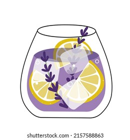 Lemonade with lemon and lavender vector art