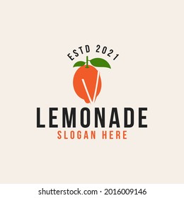 lemonade, lemon logo design, vector illustration