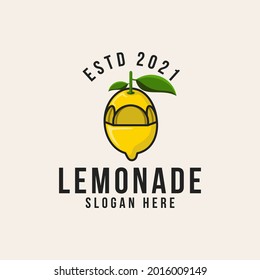 lemonade, lemon logo design, vector illustration