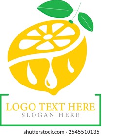 Lemonade lemon slice leaves illustration design vector.