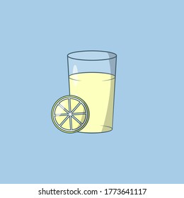 Lemonade Lemon Water Vector Icon. Cartoon Vector Flat Illustration. Flat Style Suitable for Web Landing Page, Banner, Flyer, Sticker, Wallpaper, Background