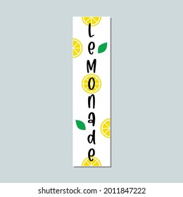 Lemonade lettering with lemon label. Brush calligraphy of word lemonade.