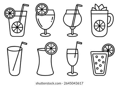 Lemonade Line Art Illustration Simple Sketch for Artistic Creation