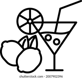 Lemonade Linear Vector Icon Design