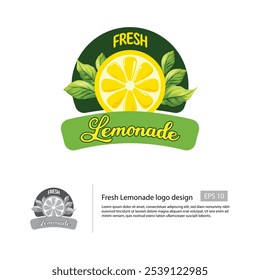 Modelo de logotipo de limonada com uma cal simples e folhas de cal detalhadas.