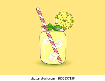 Lemonade in mason jar mug