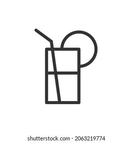 Lemonade minimal line icon. Web stroke symbol design. Lemonade sign isolated on a white background. Premium line icon.