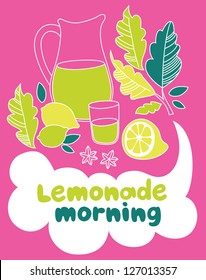 lemonade morning card design. vector illustration