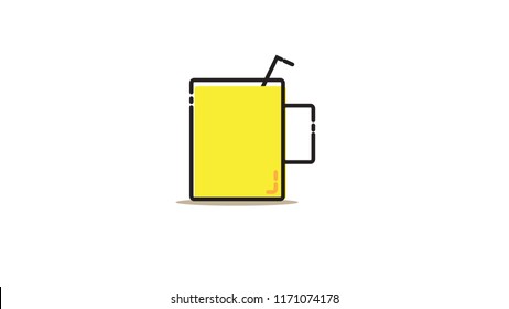 lemonade at mug vector