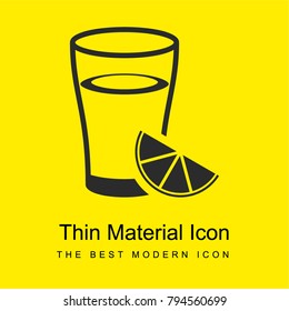 Lemonade on glass with lemon slice bright yellow material minimal icon or logo design