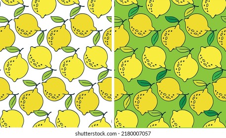 Lemonade pattern background. Summer is calling. Lettering art postcard. 