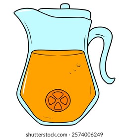 lemonade pitcher illustration hand drawn isolated vector