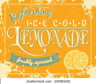 Lemonade poster in vintage style.