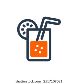Ícone de vetor de menu de restaurante de limonada