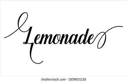 Lemonade Script Typography Cursive Calligraphy Black Stock Vector ...