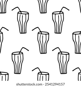 Lemonade seamless pattern doodle vector on white background