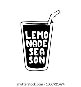 Lemonade Season inscription. Vector hand lettered phrase.