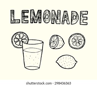 Lemonade set background vector