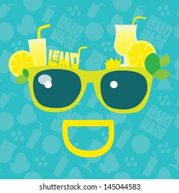 Lemonade smile sunglasses. Vector illustration