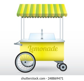 Lemonade stand cart vector illustration isolated object