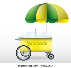 Lemonade stand cart vector illustration isolated object