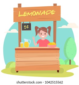 Lemonade stand with fresh lemons