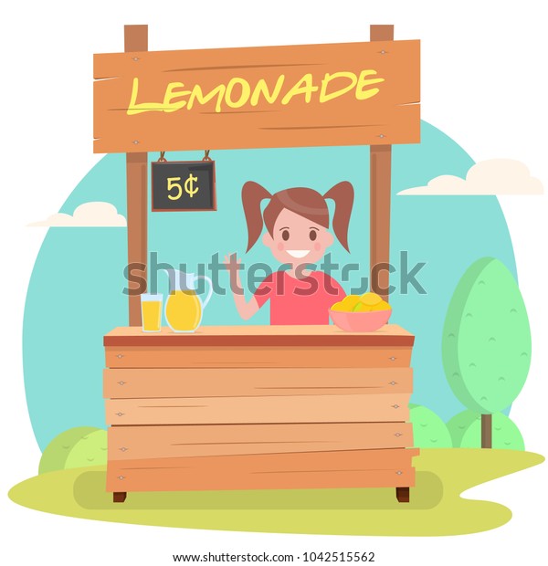 Lemonade stand with fresh\
lemons