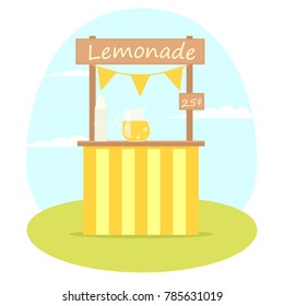Lemonade stand. Vector image isolated on white background