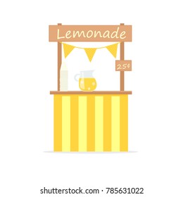 Lemonade stand. Vector image isolated on white background