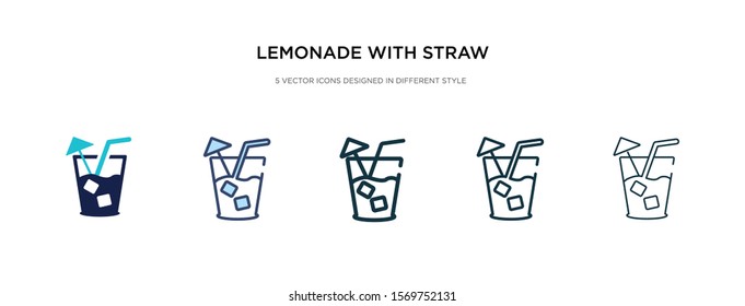 lemonade with straw icon in different style vector illustration. two colored and black lemonade with straw vector icons designed in filled, outline, line and stroke style can be used for web,