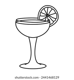 lemonade summer drink line art vector outline illustration