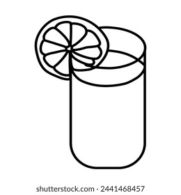 lemonade summer drink vector line art outline illustration