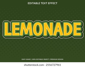 lemonade text effect editable template playful color style use for business logo and brand