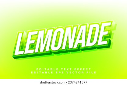 Lemonade text effect editable video cover and banner text style, 3d typography template