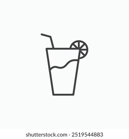 Lemonade thin liner icon isolated