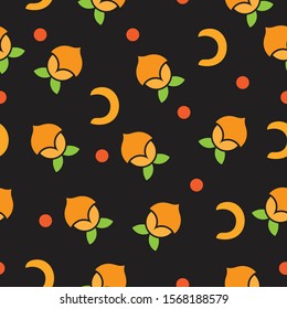 lemonade tropical sun fruit seamless design background vector