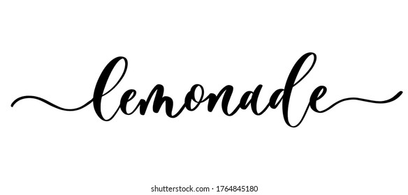 Lemonade - vector calligraphic inscription with smooth lines. Minimalistic hand lettering illustration.