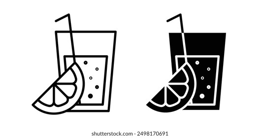 lemonade vector icon set in black color.