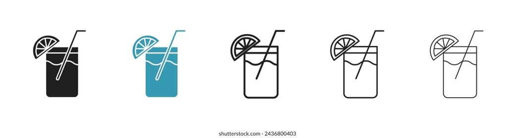 Lemonade Vector Icon Set. Refreshing Squeeze vector symbol for UI design.