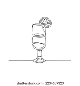 Lemonade vector illustration drawn in line art style