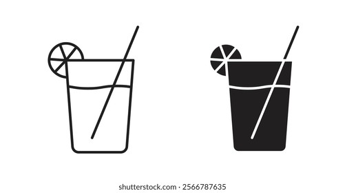 Lemonade vector line icon illustration