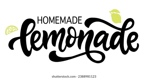 Lemonade vector logo badge, modern calligraphy logotype. Fresh every day. Hand written lettering for cafe, menu. Vintage retro style.