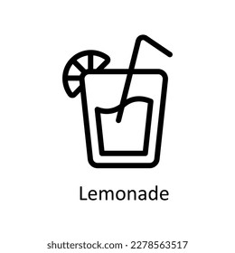 Lemonade Vector       outline Icons. Simple stock illustration stock