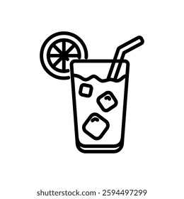lemonade water icon vector, line style icon