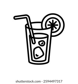 lemonade water icon vector, line style icon