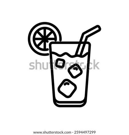 lemonade water icon vector, line style icon