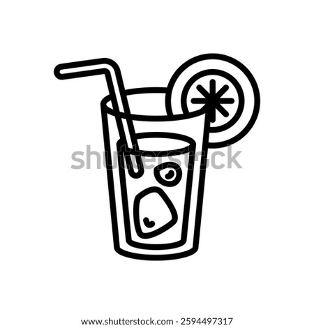 lemonade water icon vector, line style icon