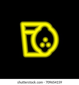 Lemonade yellow glowing neon ui ux icon. Glowing sign logo vector
