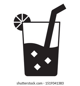 Lemonde Beach Cocktail with Ice Vector Icon Design