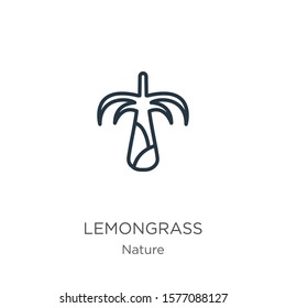Lemongrass icon. Thin linear lemongrass outline icon isolated on white background from nature collection. Line vector sign, symbol for web and mobile